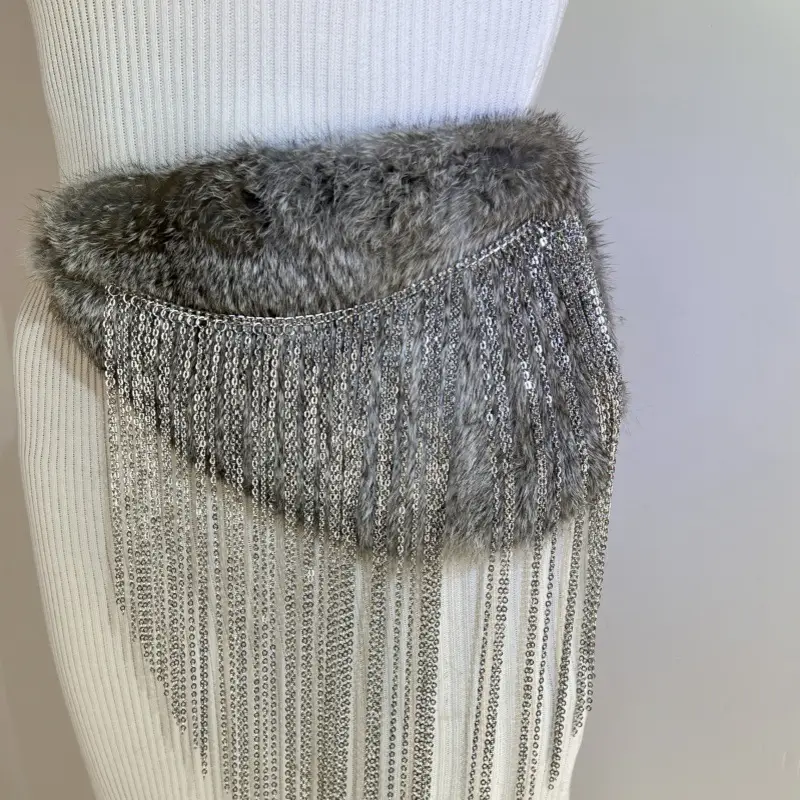 New Rabbit Fur Belt for Women Waist Cover Europe America — feature 11