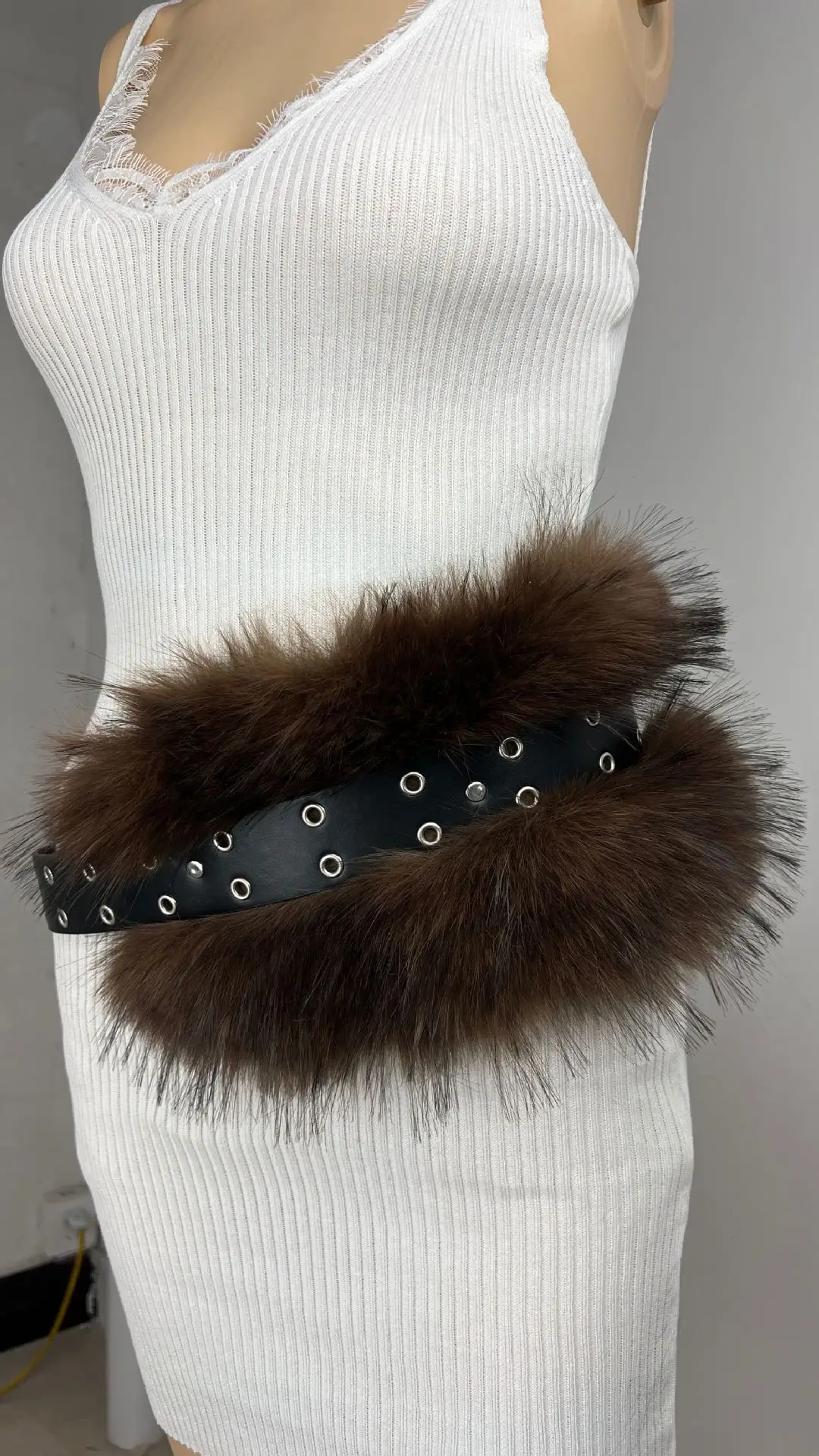 New Rabbit Fur Belt for Women Waist Cover Europe America — feature 12