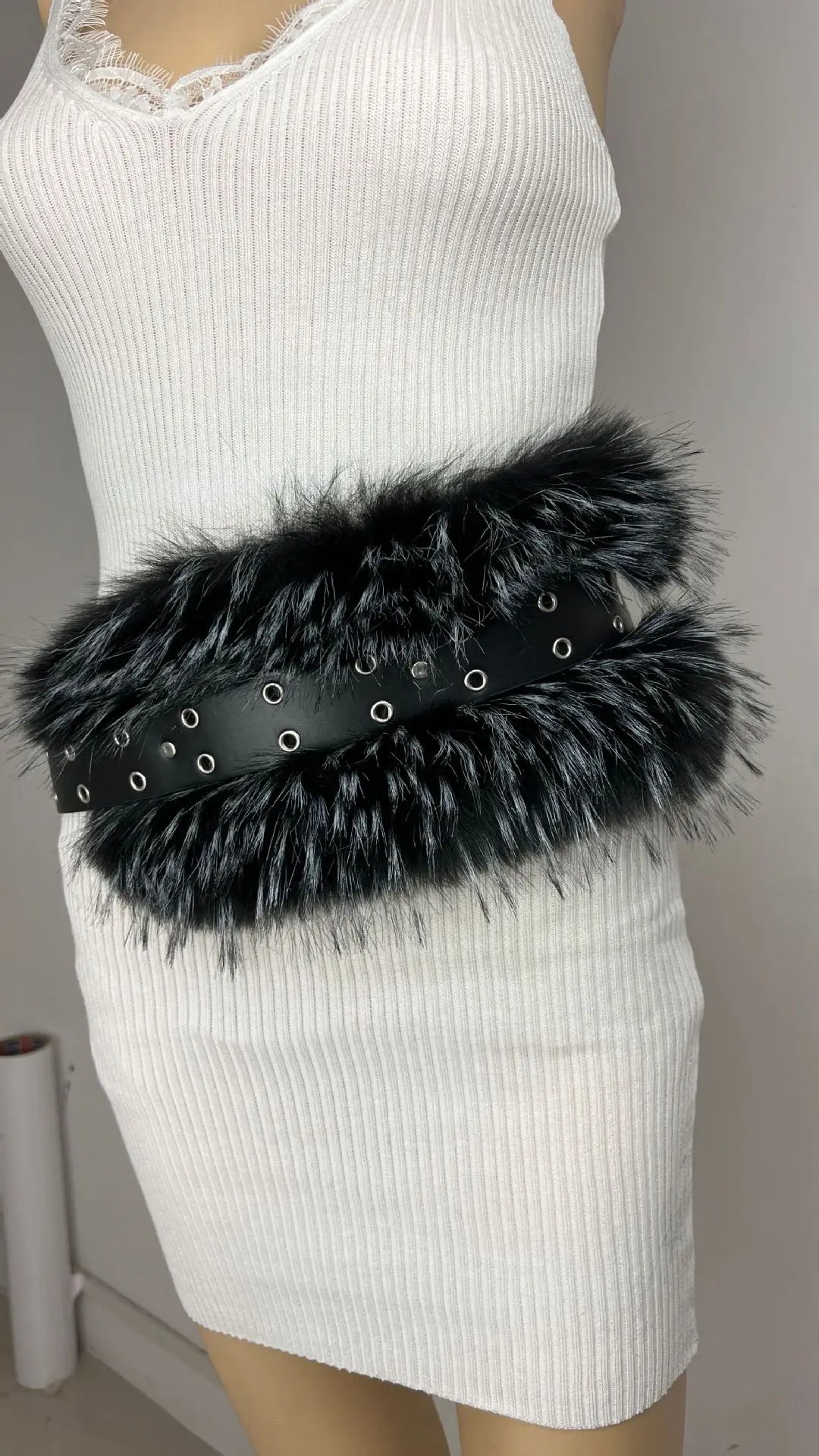 New Rabbit Fur Belt for Women Waist Cover Europe America — feature 13