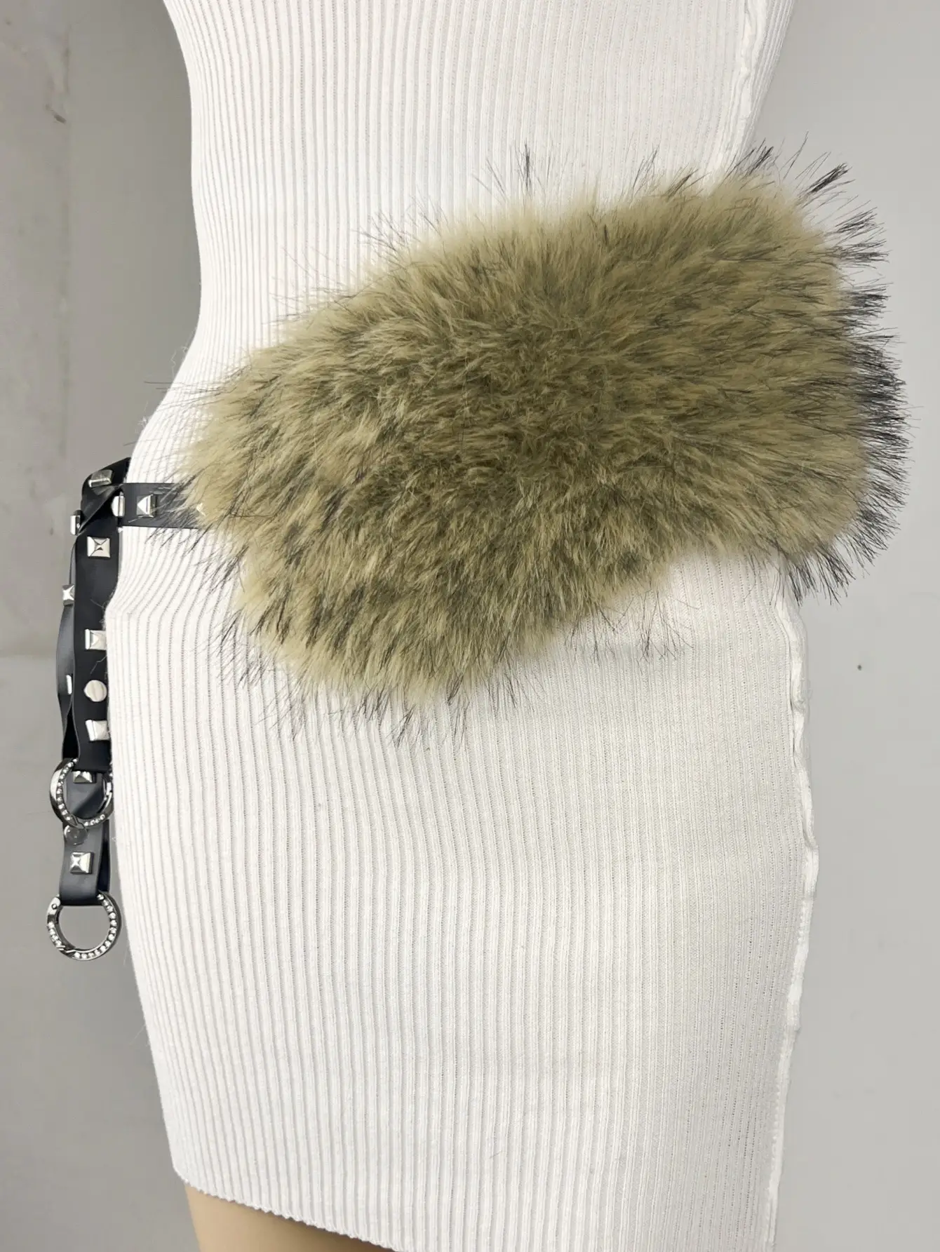 New Rabbit Fur Belt for Women Waist Cover Europe America — feature 40