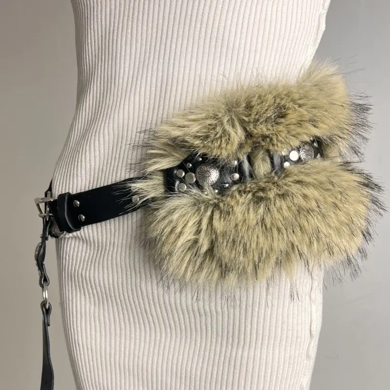 New Rabbit Fur Belt for Women Waist Cover Europe America