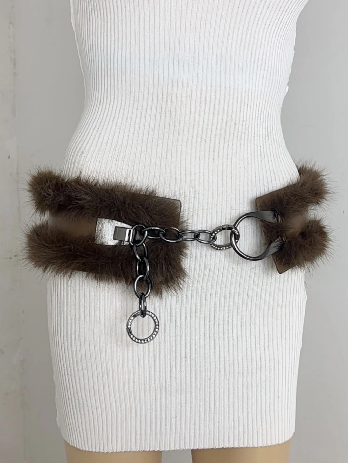 New Rabbit Fur Belt for Women Waist Cover Europe America