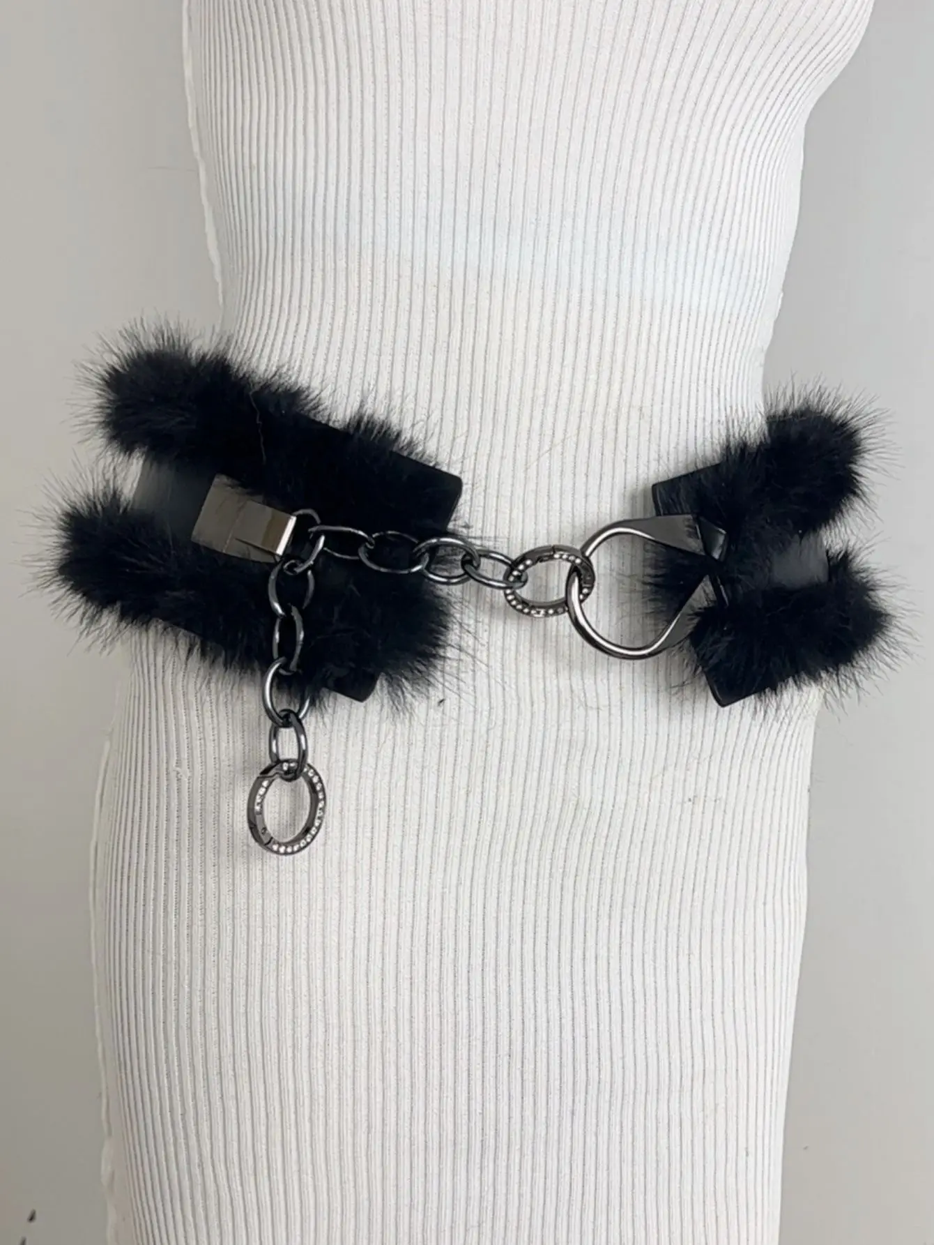 New Rabbit Fur Belt for Women Waist Cover Europe America