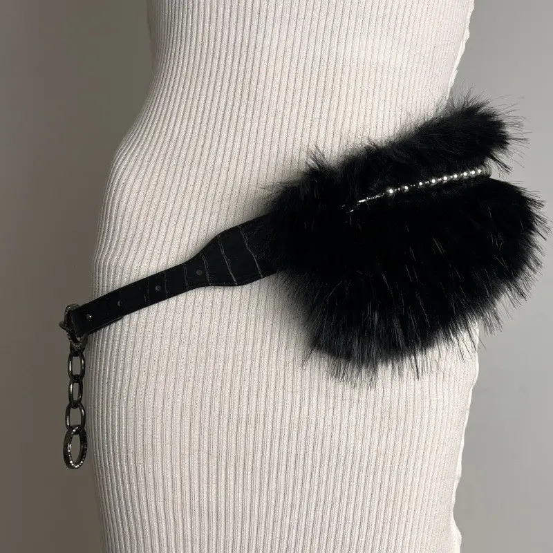 New Rabbit Fur Belt for Women Waist Cover Europe America