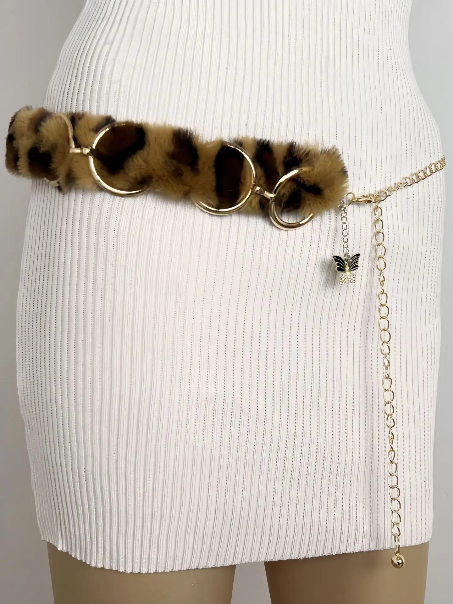 New Rabbit Fur Belt for Women Waist Cover Europe America