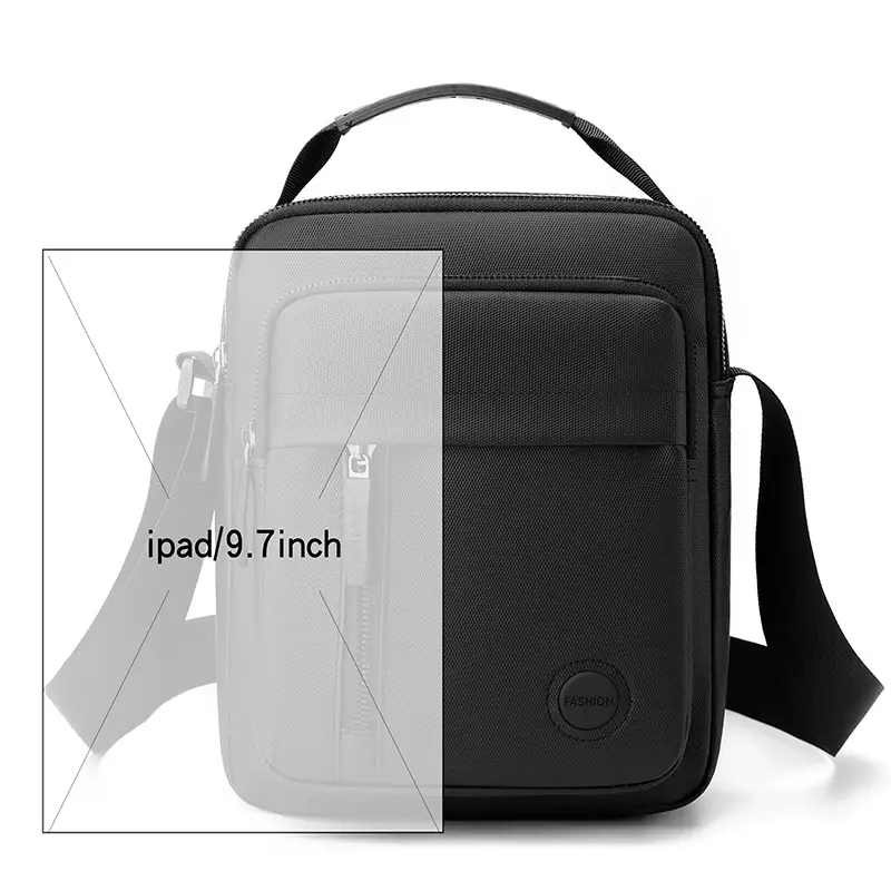 Men's Black Waterproof Crossbody Shoulder Bag - Image 9