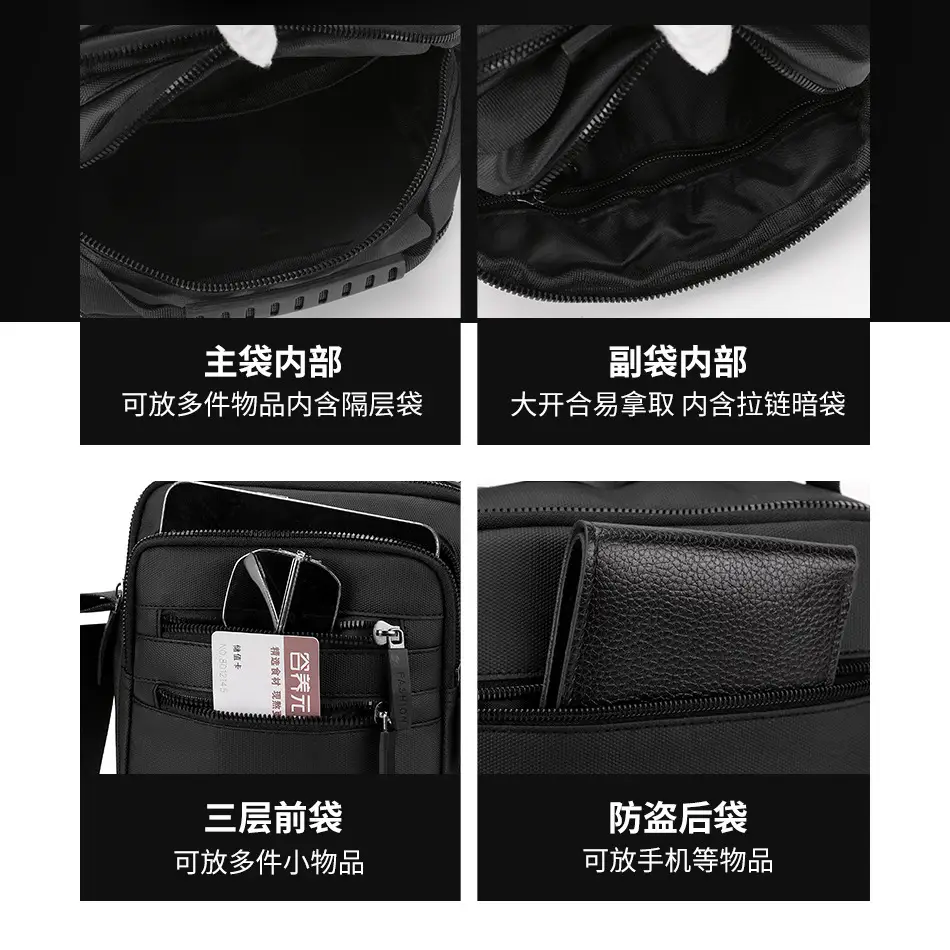 Men's Waterproof Oxford Cloth Shoulder Bag Green - Image 6