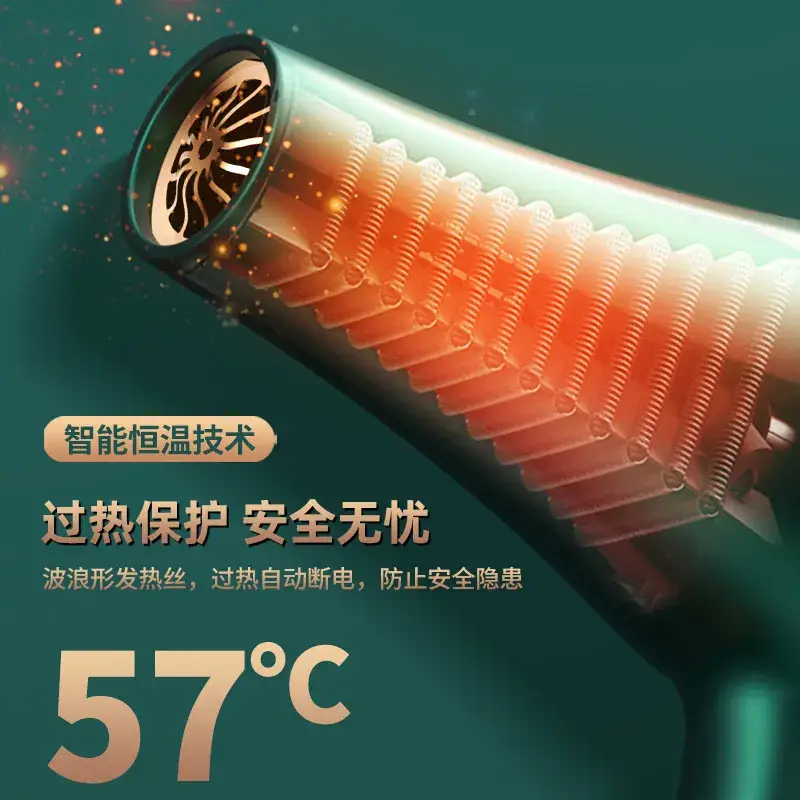 Smart Temp Hair Dryer 57°C Blue Light Salon Use
