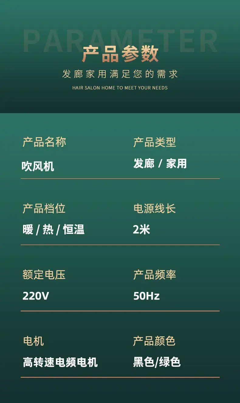 Smart Temp Hair Dryer 57°C Blue Light Salon Use — feature 24