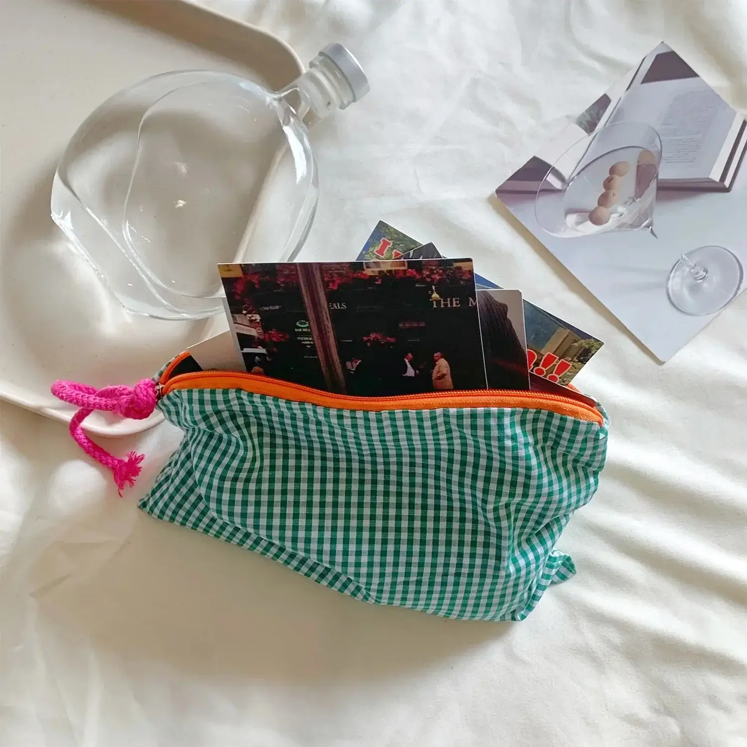 Women's Plaid Cosmetic Bag Large Capacity Travel Bag