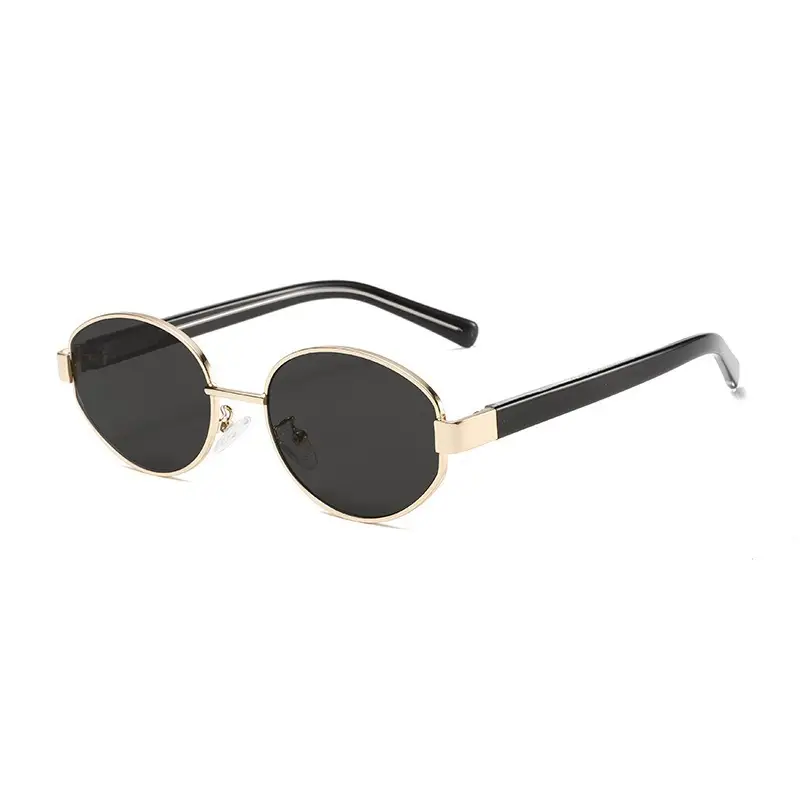 Retro Oval Metal Sunglasses Women High Definition Lens - Image 9