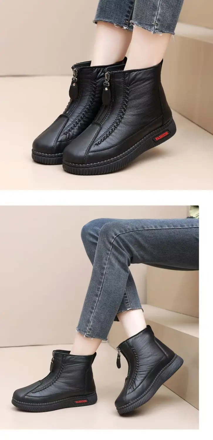 Winter High-grade Wool Old Beijing Cotton Boots Women's fleece-lined Thickened Middle-aged and Elderly Casual Cotton Shoes Cold-proof Warm Mother Shoes — feature 16