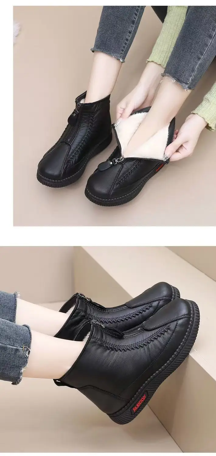 Winter High-grade Wool Old Beijing Cotton Boots Women's fleece-lined Thickened Middle-aged and Elderly Casual Cotton Shoes Cold-proof Warm Mother Shoes — feature 17