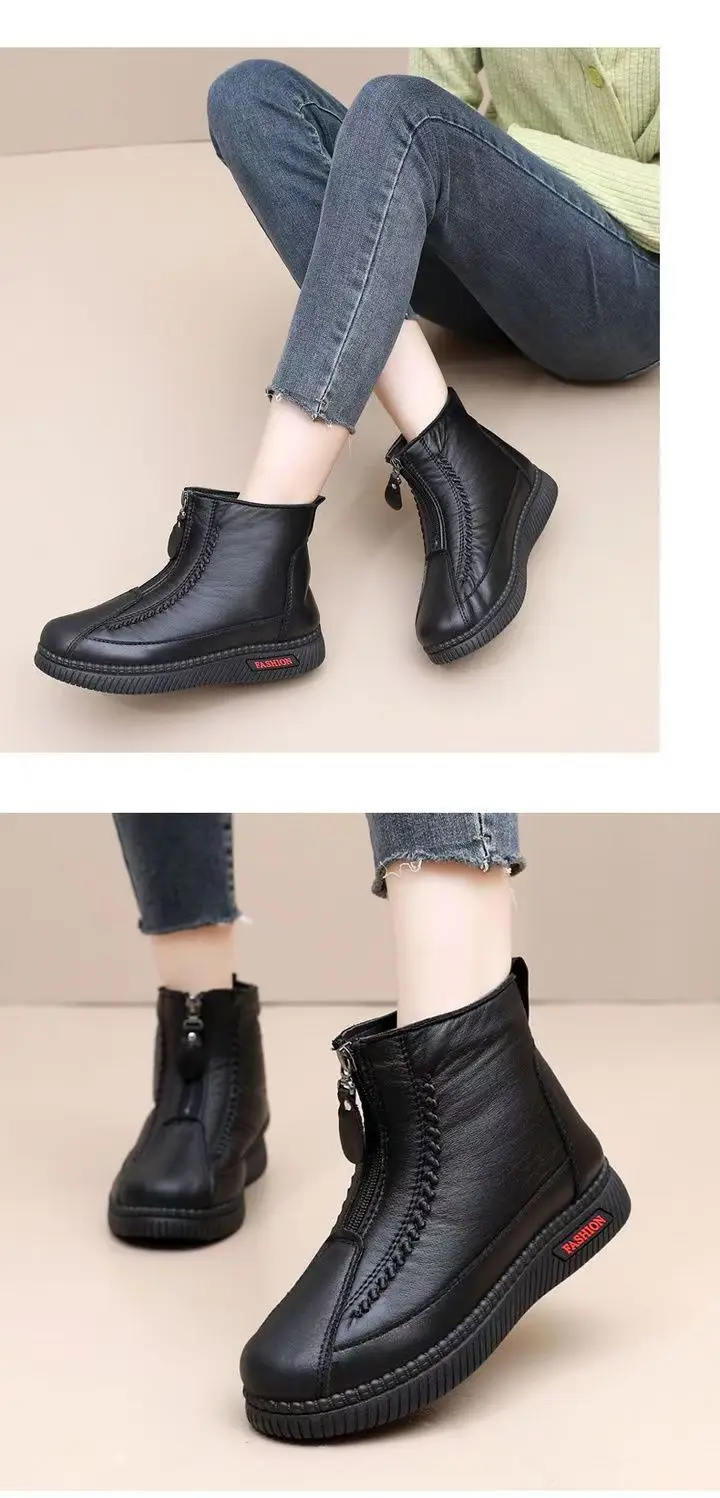 Winter High-grade Wool Old Beijing Cotton Boots Women's fleece-lined Thickened Middle-aged and Elderly Casual Cotton Shoes Cold-proof Warm Mother Shoes — feature 18