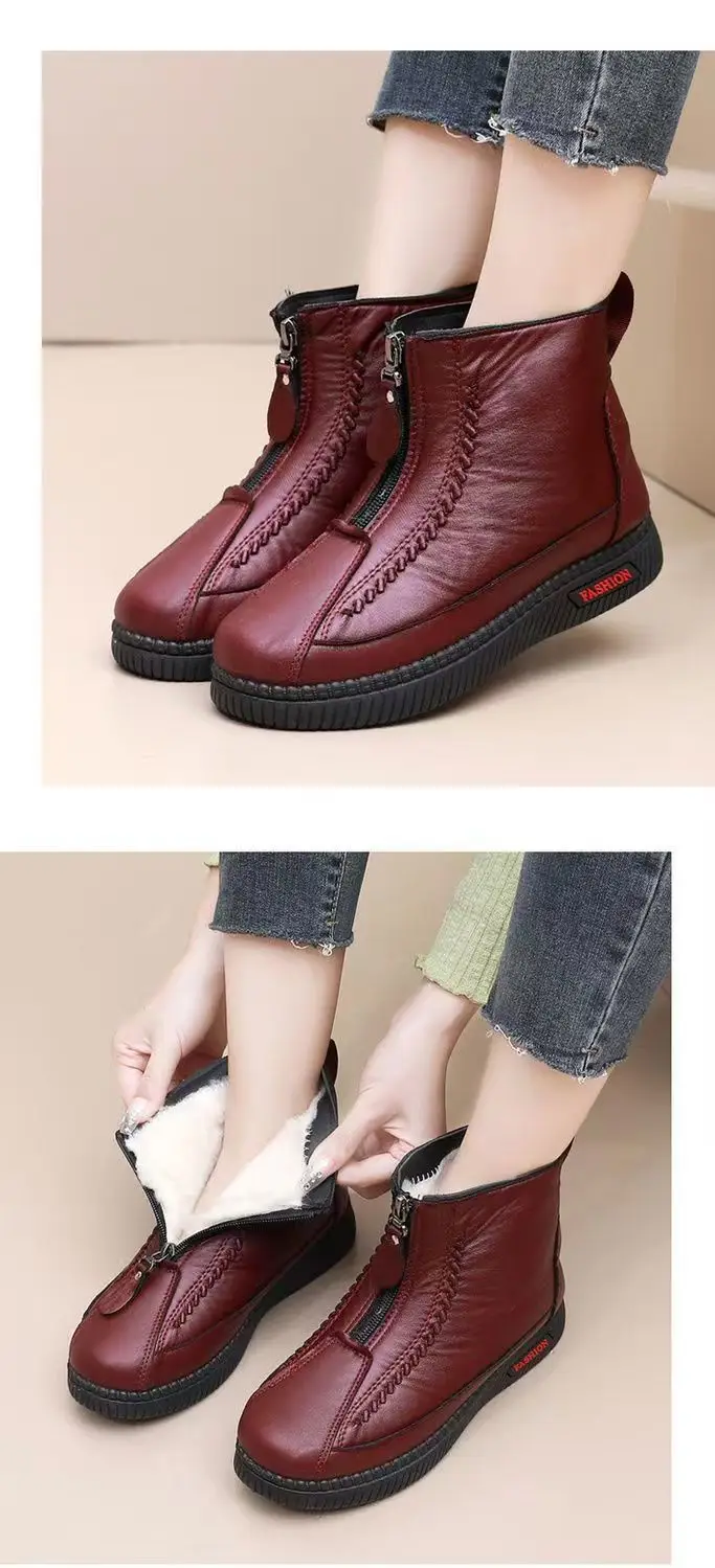 Winter High-grade Wool Old Beijing Cotton Boots Women's fleece-lined Thickened Middle-aged and Elderly Casual Cotton Shoes Cold-proof Warm Mother Shoes — feature 19