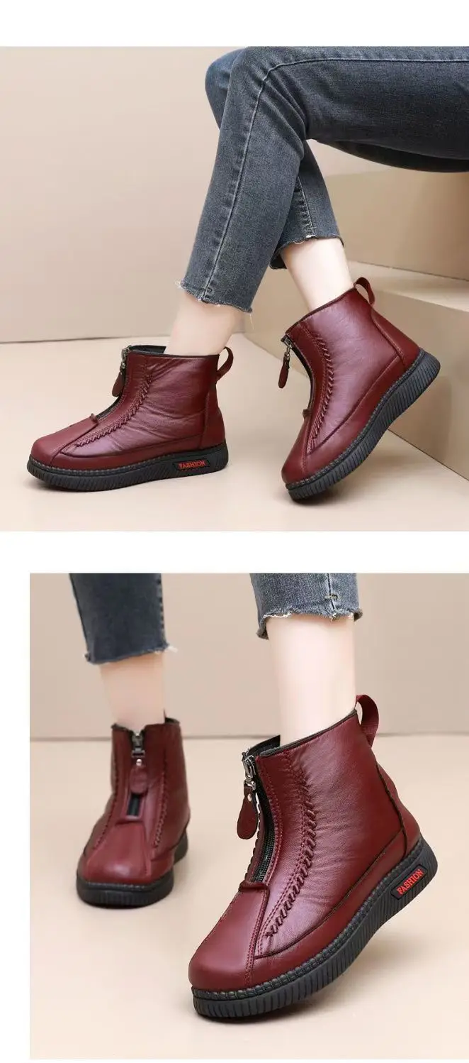 Winter High-grade Wool Old Beijing Cotton Boots Women's fleece-lined Thickened Middle-aged and Elderly Casual Cotton Shoes Cold-proof Warm Mother Shoes — feature 20