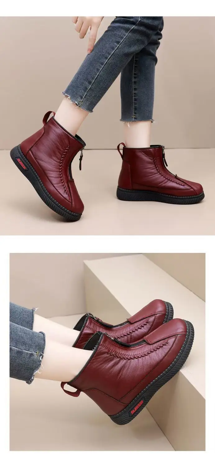 Winter High-grade Wool Old Beijing Cotton Boots Women's fleece-lined Thickened Middle-aged and Elderly Casual Cotton Shoes Cold-proof Warm Mother Shoes — feature 21
