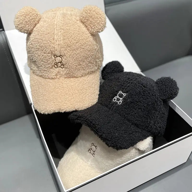 Japanese Embroidered Bear Ear Cap for Girls Winter Warm - Image 14