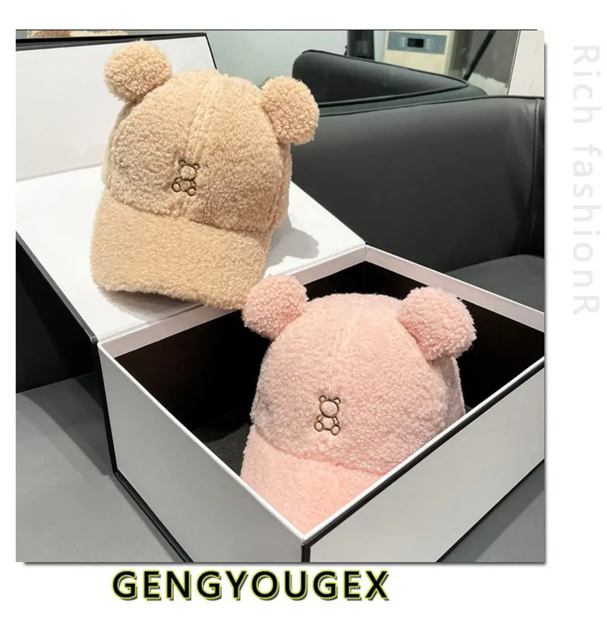 Japanese Embroidered Bear Ear Cap for Girls Winter Warm — feature 5