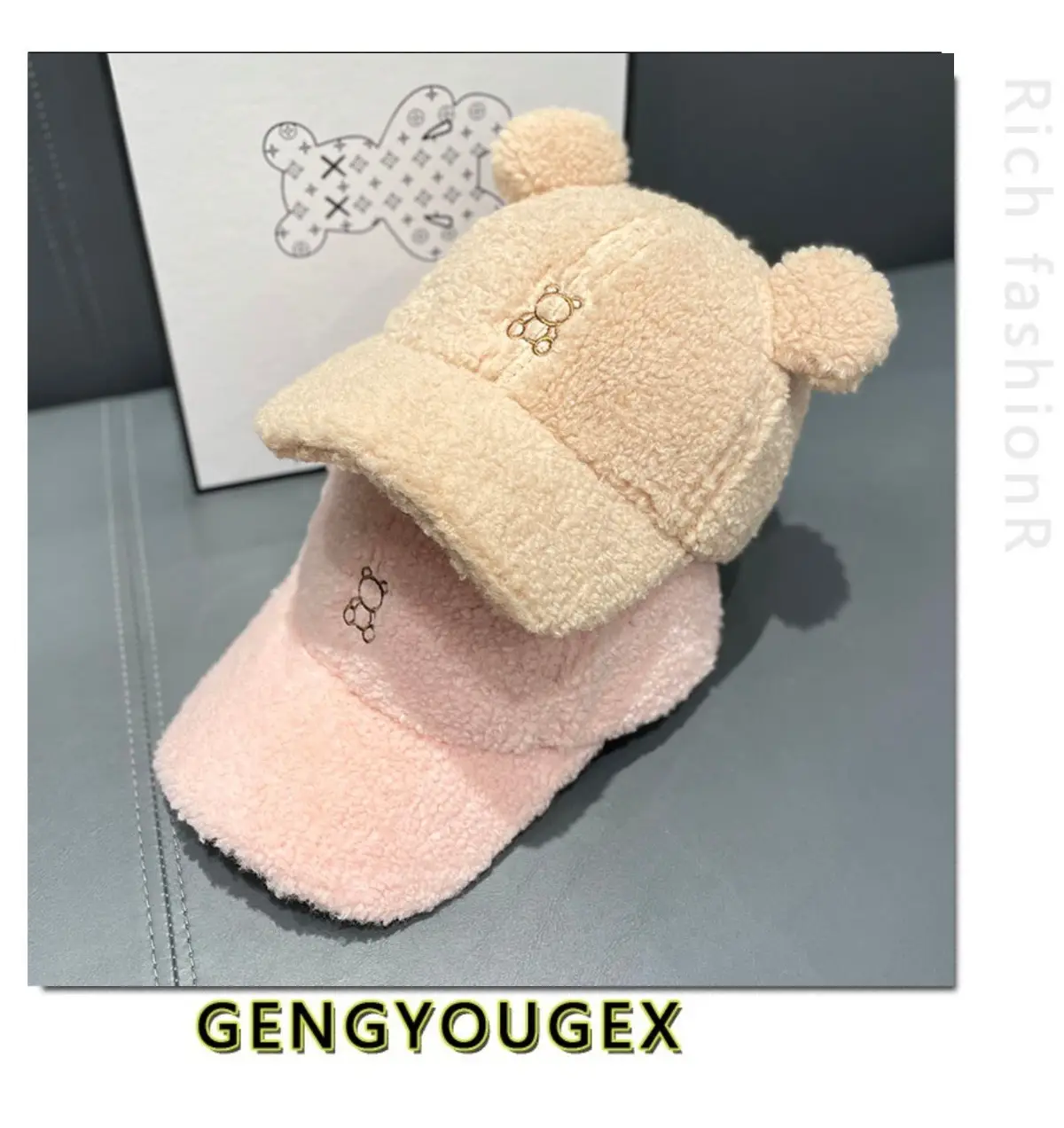 Japanese Embroidered Bear Ear Cap for Girls Winter Warm — feature 7