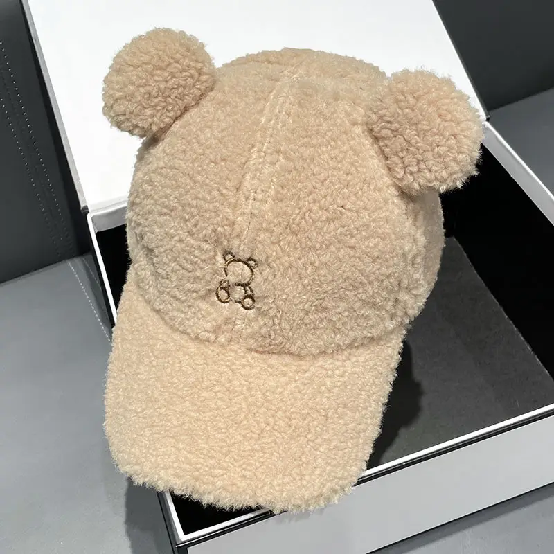 Japanese Embroidered Bear Ear Cap for Girls Winter Warm - Image 3