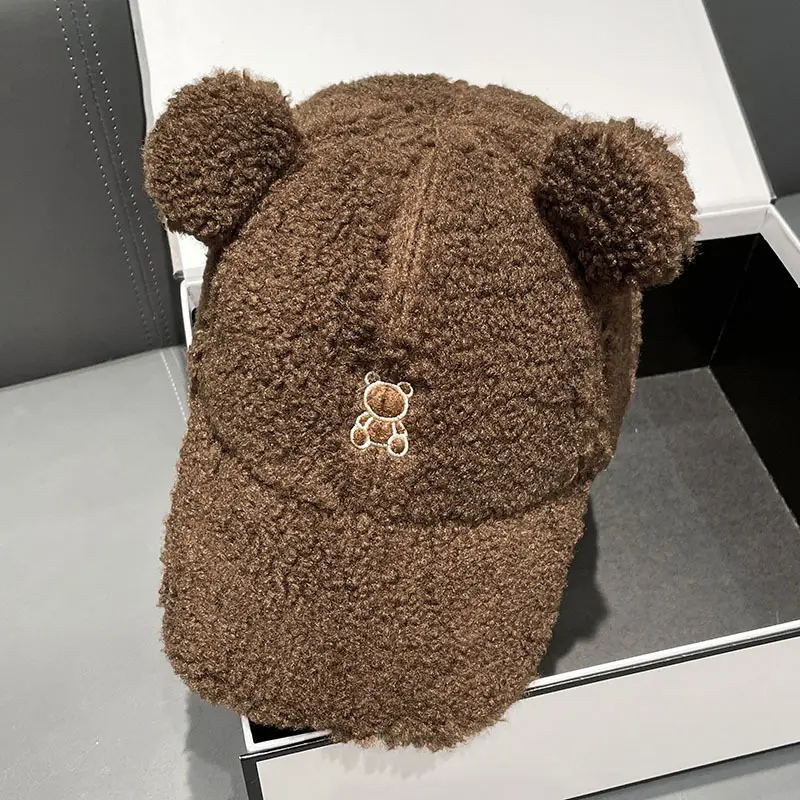Japanese Embroidered Bear Ear Cap for Girls Winter Warm - Image 4