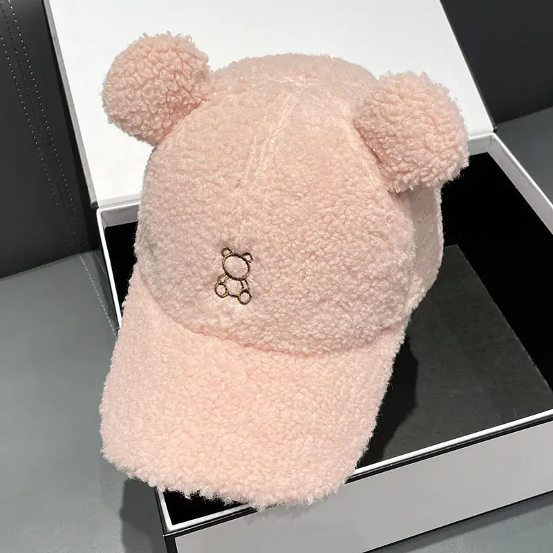 Japanese Embroidered Bear Ear Cap for Girls Winter Warm - Image 5