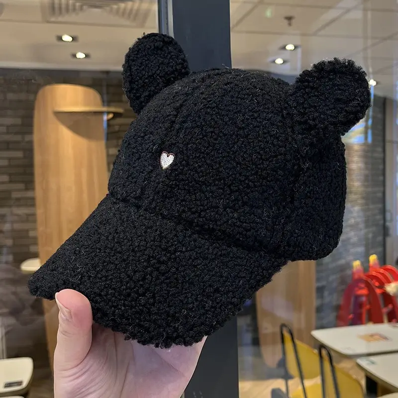 Japanese Embroidered Bear Ear Cap for Girls Winter Warm - Image 6