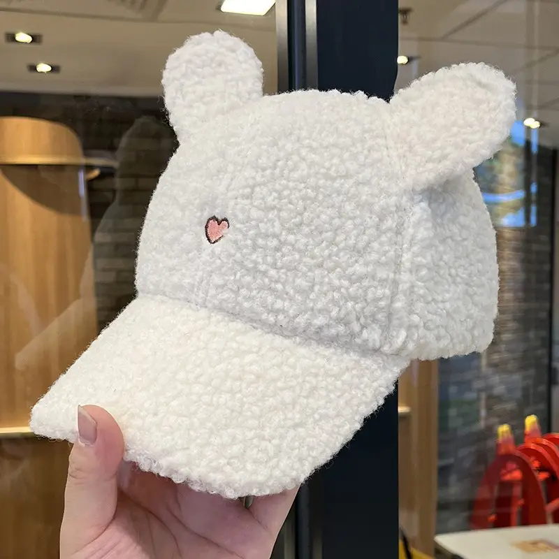 Japanese Embroidered Bear Ear Cap for Girls Winter Warm - Image 7