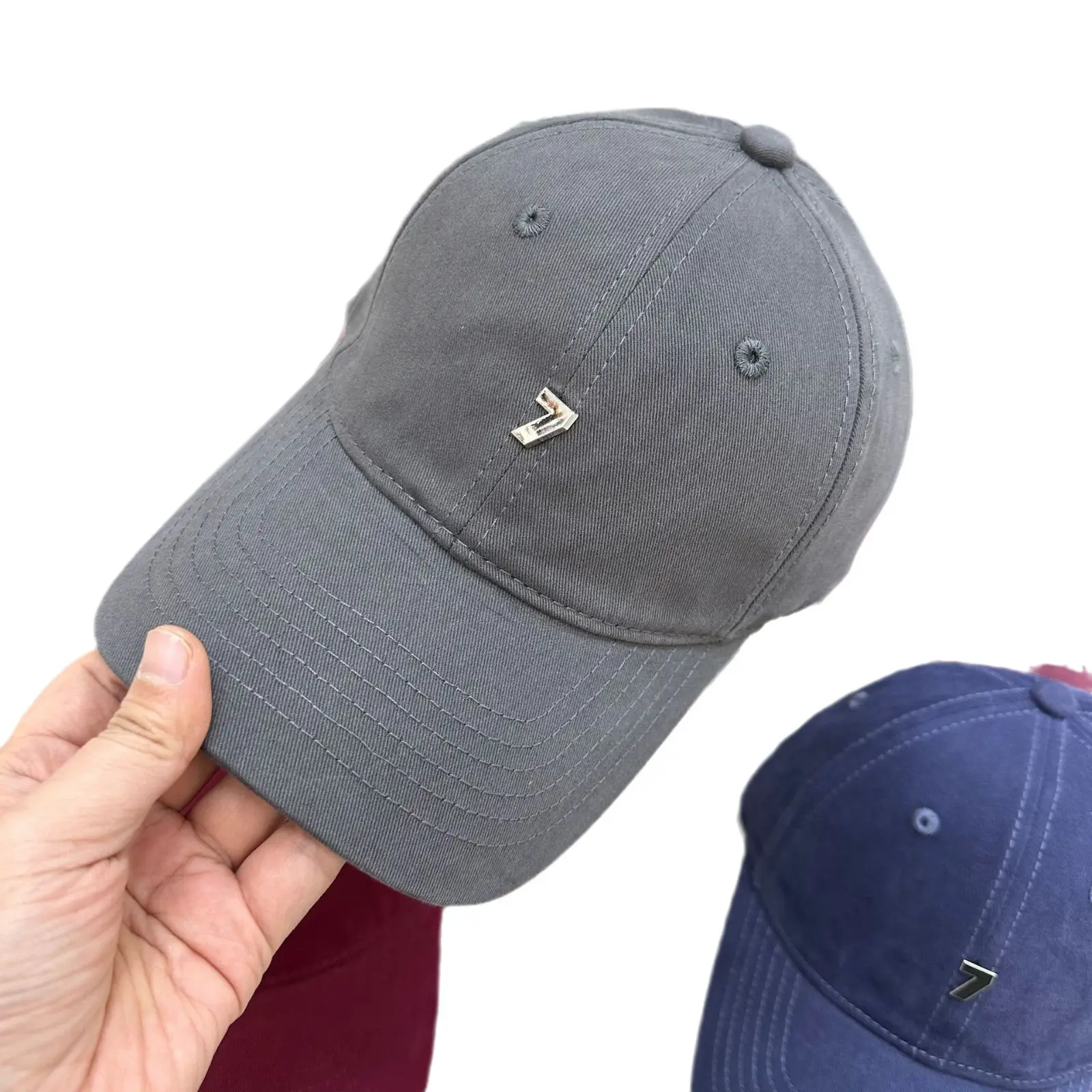 Pink Baseball Cap with Wide Brim and Metal Logo - Image 15