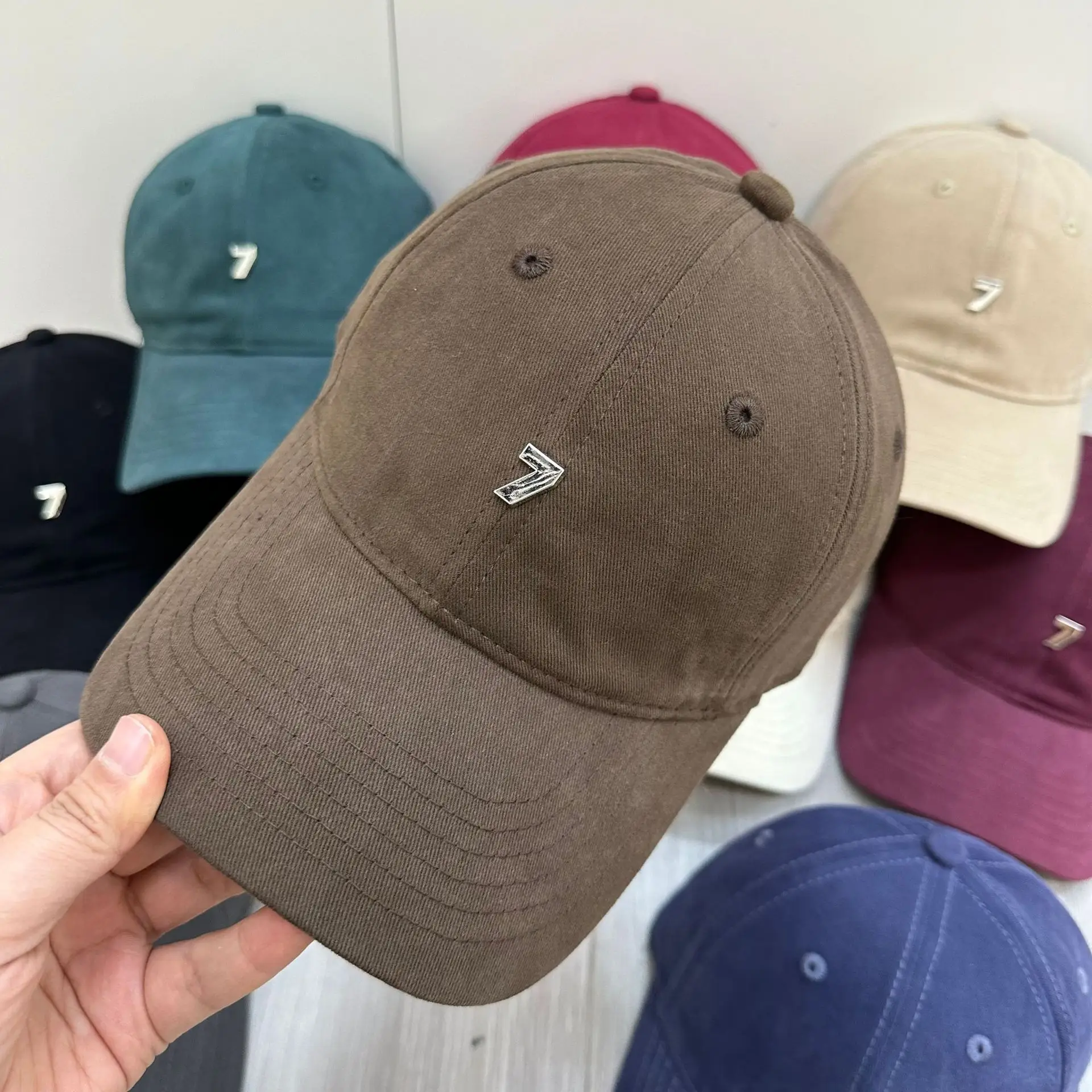 Pink Baseball Cap with Wide Brim and Metal Logo - Image 4