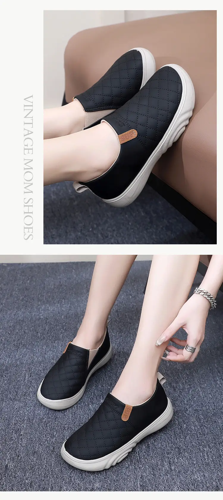 Old Beijing Cloth Shoes Women's Loafers Non-slip Thick-soled Moms Shoes Slip-on Soft-soled Bread Shoes Women's Fashion Bean Shoes — feature 24