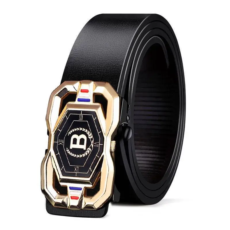 Men's Recycled Leather Belt with Automatic Buckle, Stylish Business Belt - Image 9