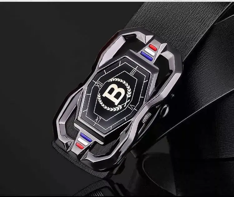 Men's Recycled Leather Belt with Automatic Buckle, Stylish Business Belt — feature 10