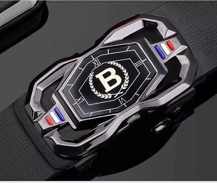 Men's Recycled Leather Belt with Automatic Buckle, Stylish Business Belt — feature 11