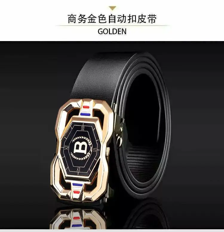 Men's Recycled Leather Belt with Automatic Buckle, Stylish Business Belt — feature 8