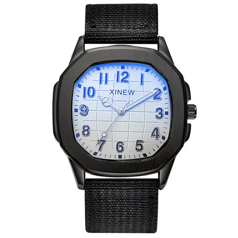 Men's Green Nylon Casual Quartz Watch with Blue Dial - Image 2