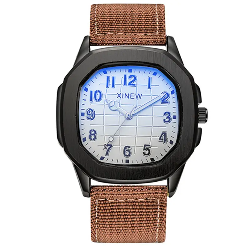 Men's Green Nylon Casual Quartz Watch with Blue Dial - Image 10