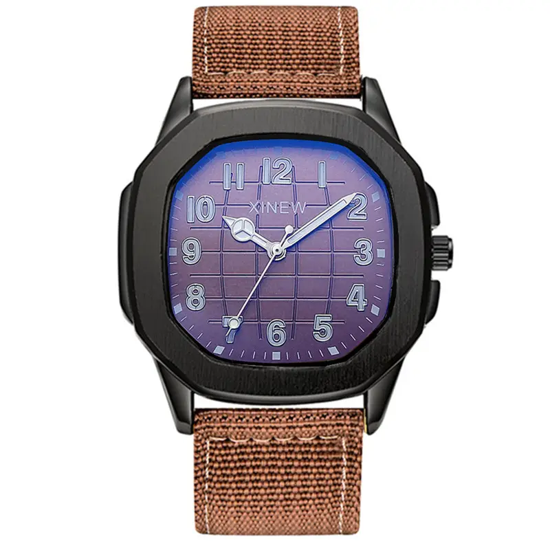 Men's Green Nylon Casual Quartz Watch with Blue Dial - Image 12