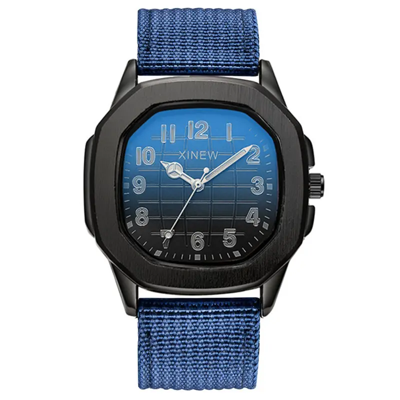 Men's Green Nylon Casual Quartz Watch with Blue Dial - Image 5
