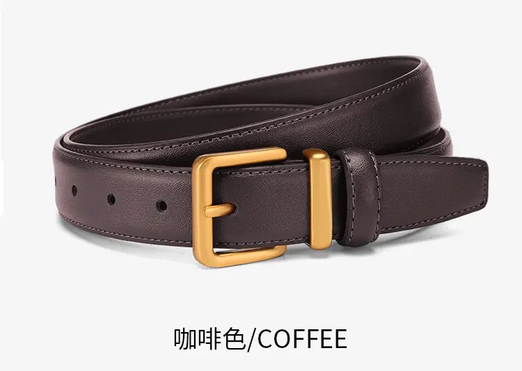 Black Leather Belt with Gold Buckle for Women β feature 15