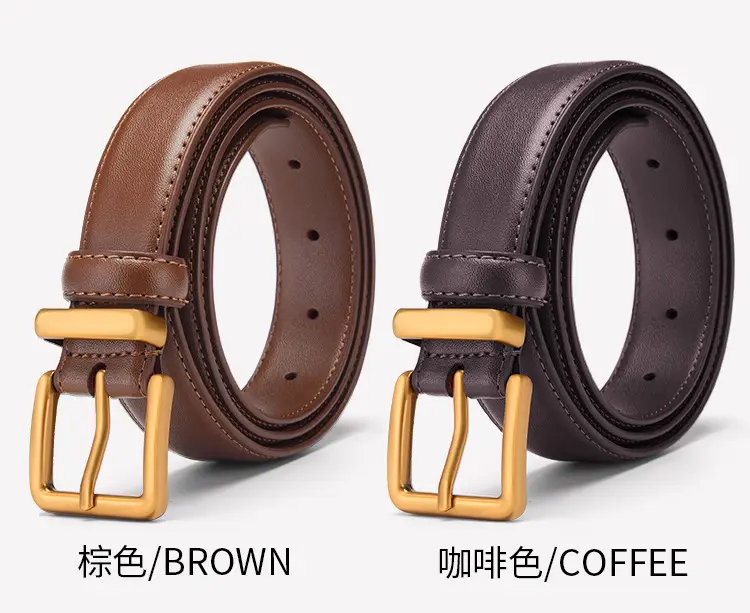 Black Leather Belt with Gold Buckle for Women β feature 19