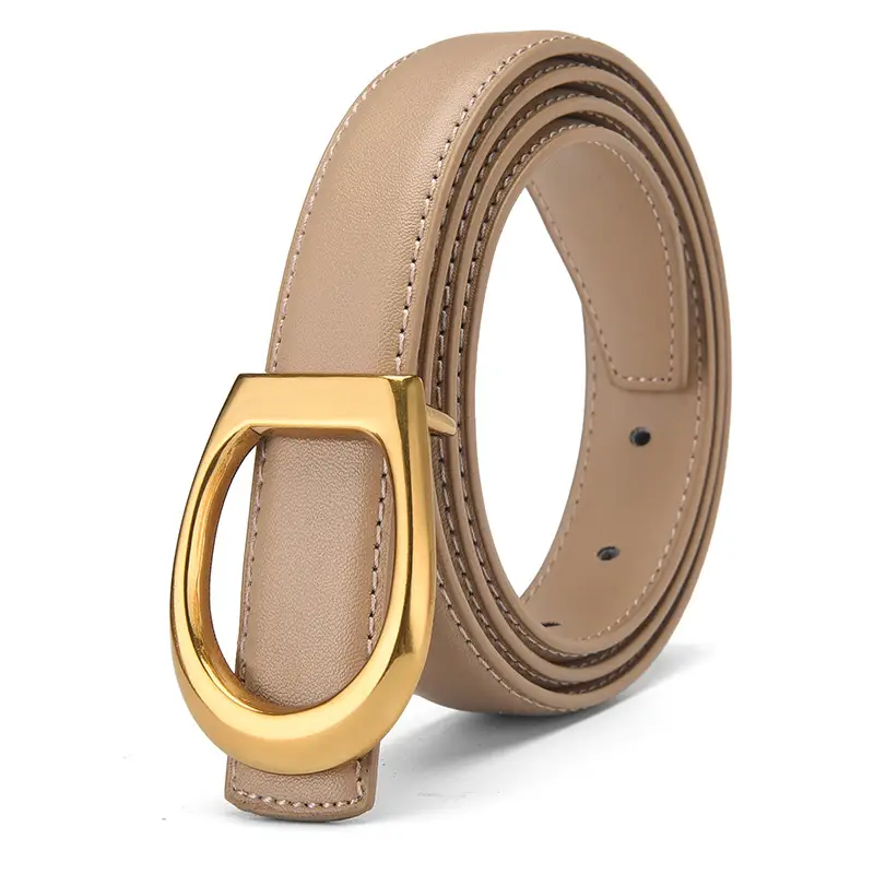 Women's Genuine Leather Belt with Gold Buckle - Image 10
