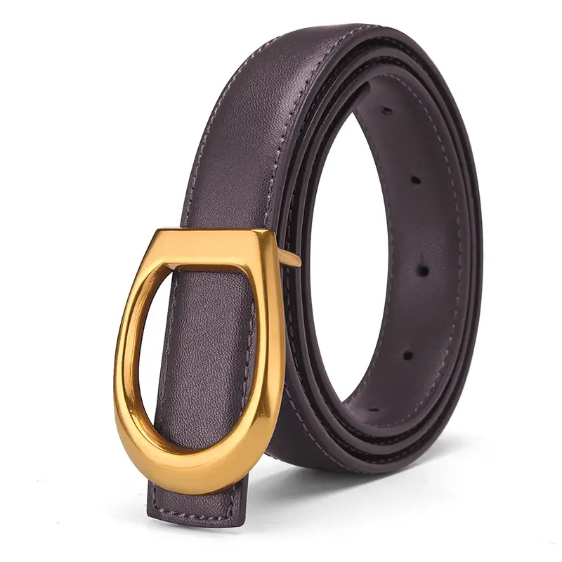 Women's Genuine Leather Belt with Gold Buckle - Image 8