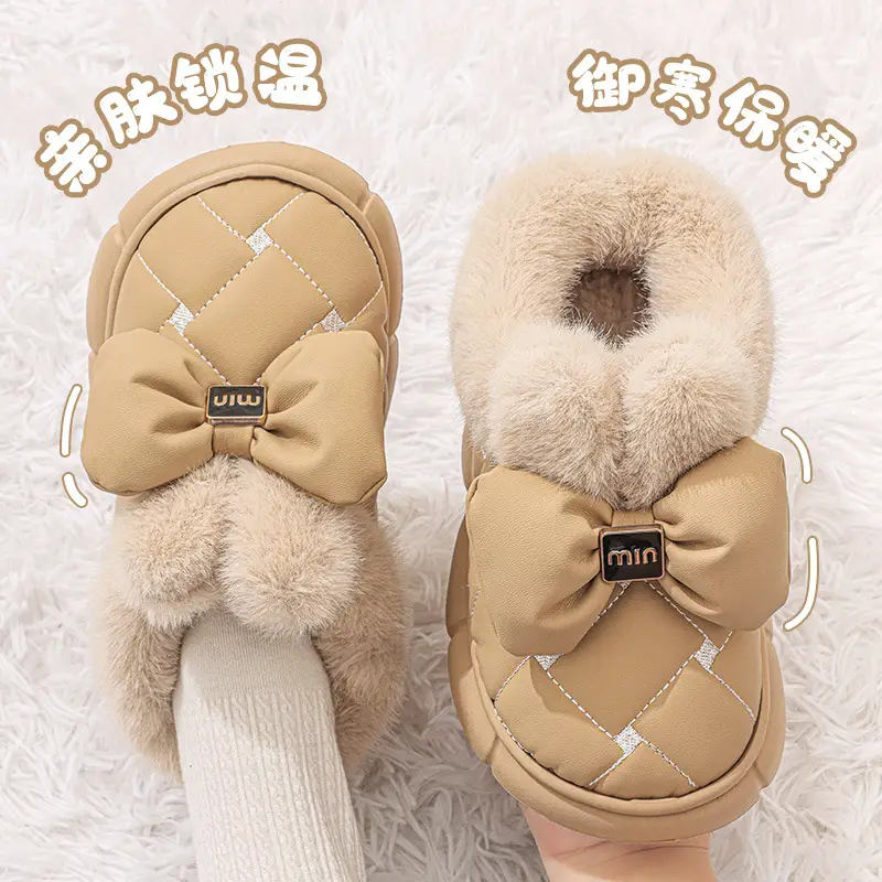 Cross-Border Cotton Shoes, New Winter Products for Women, Fashionable Bow Thick-Soled Non-Slip Waterproof Plus Velvet Warm Cotton Shoes - Image 6