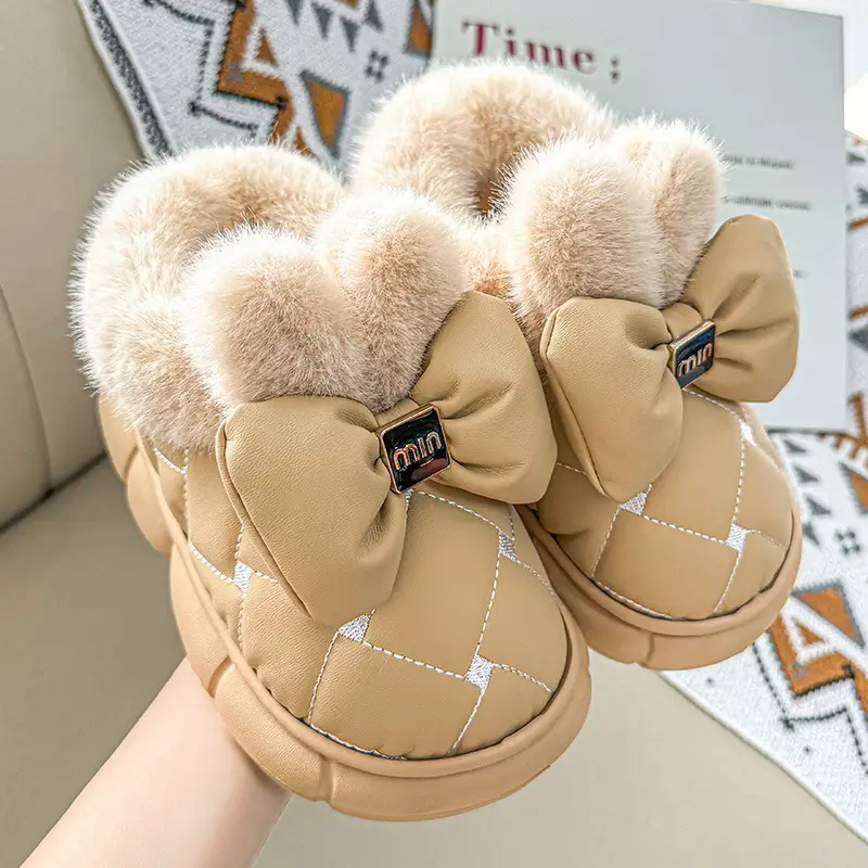 Cross-Border Cotton Shoes, New Winter Products for Women, Fashionable Bow Thick-Soled Non-Slip Waterproof Plus Velvet Warm Cotton Shoes — feature 17