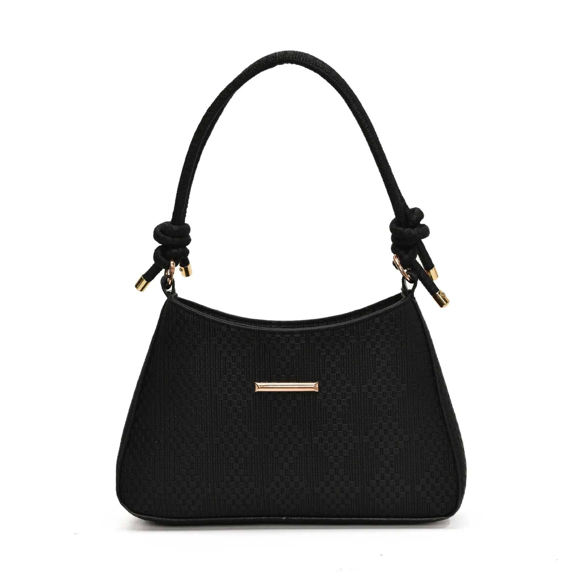 Black Textured Crossbody Bag for Women 2024
