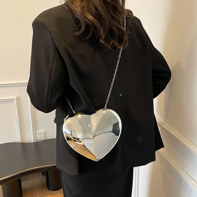 Red Heart-Shaped Crossbody Bag for Women - Image 3