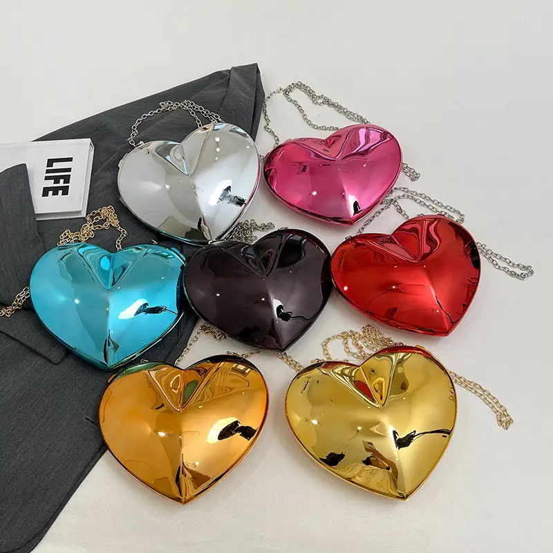Red Heart-Shaped Crossbody Bag for Women - Image 4