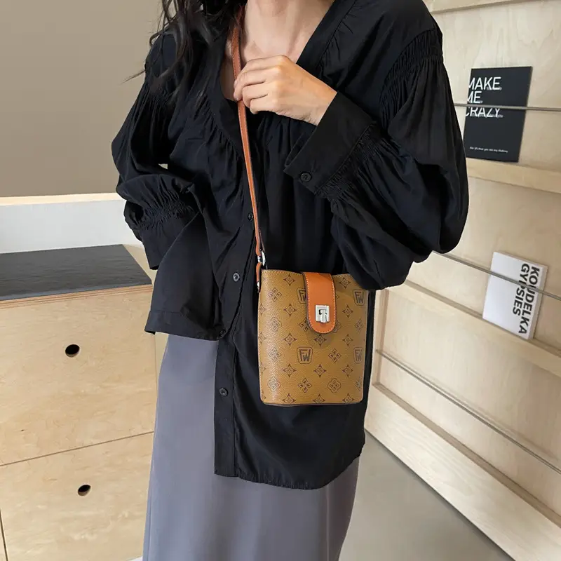Brown Monogram Crossbody Bag for Women